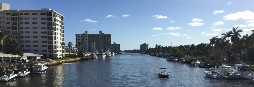 Intracoastal Waterway, Facing South from Atlantic Avenue Drawbridge.